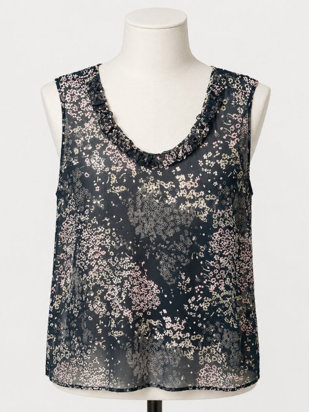 **3/$15** Reitmans Floral Sheer Lined Blouse, Size XL Petite